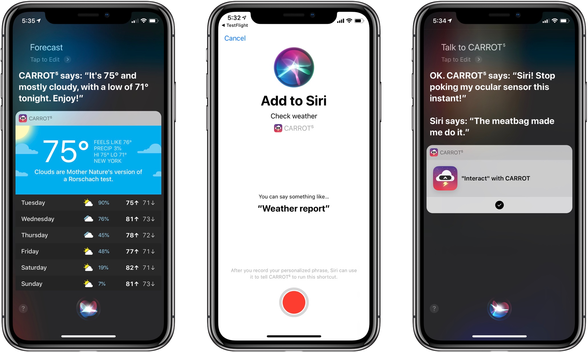 photo of When CARROT Met Siri: Shortcuts and Siri Watch Face Support Added to CARROT Weather image